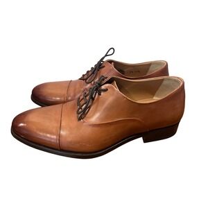 Ace Marks‎ Griffin Sienna Leather Dress Shoes Oxford Cap Toe Brown Formal 7.5